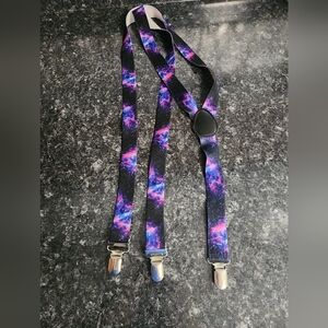 Galaxy Print Suspenders Unisex Accessory Buckle‎ Down Adjustable Clip Ends C51